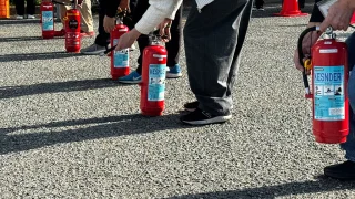 リナビス工場の防災避難訓練