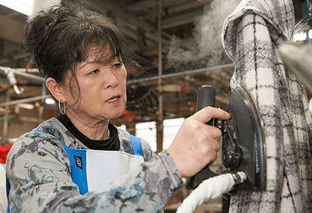 職人によるクリーニングの上質な仕上がり